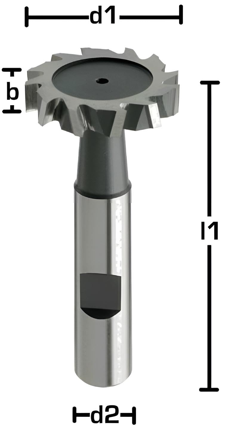 HSSE T-Nutenfräser DIN850 Z=6 Typ N 16,5 x 4 x 56 mm d2=10