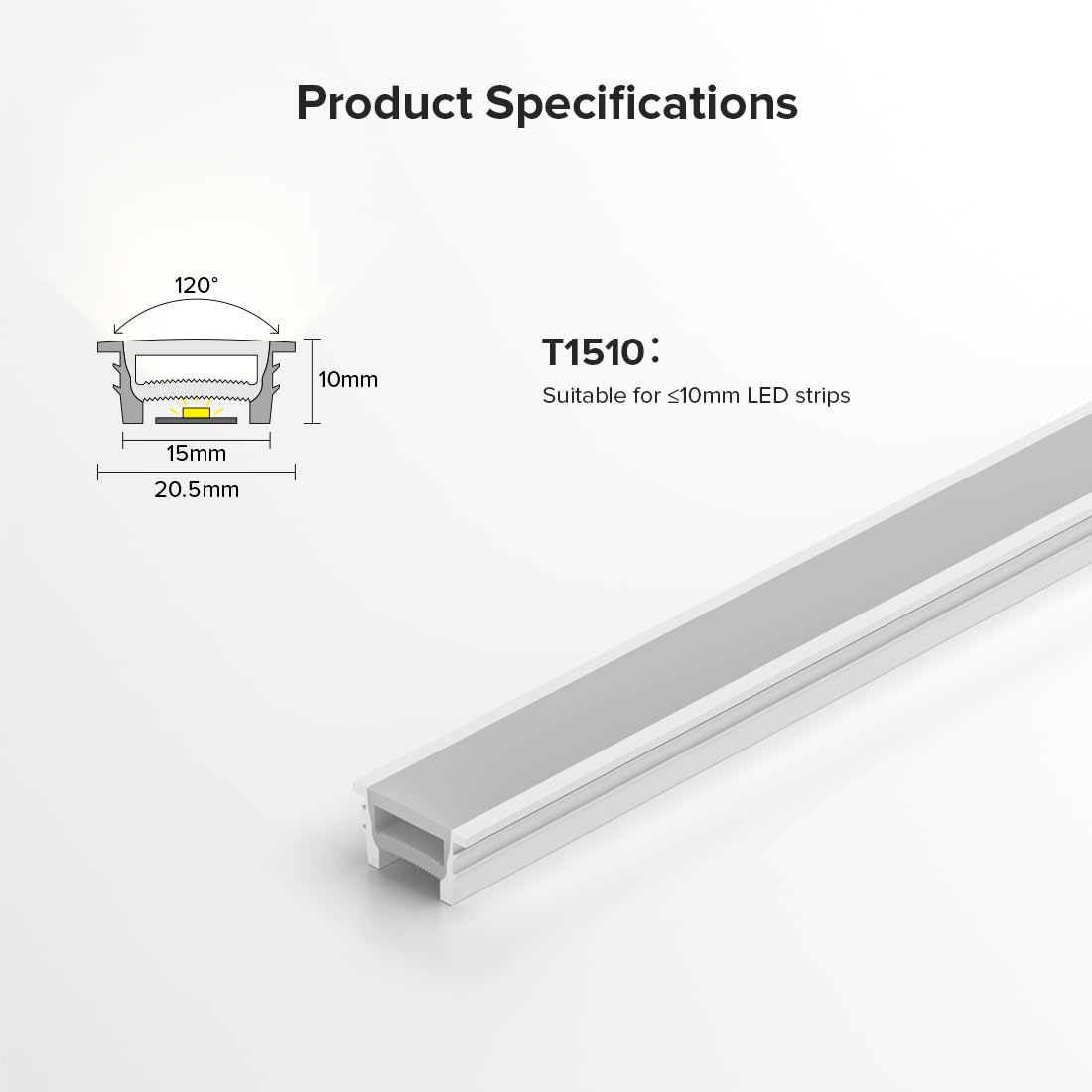 BTF-LIGHTING T1510 5M LED Neon Silikon Profil flexibles Material Milchig weiß DIY-Abdeckung für LED Leisten ≤10 mm