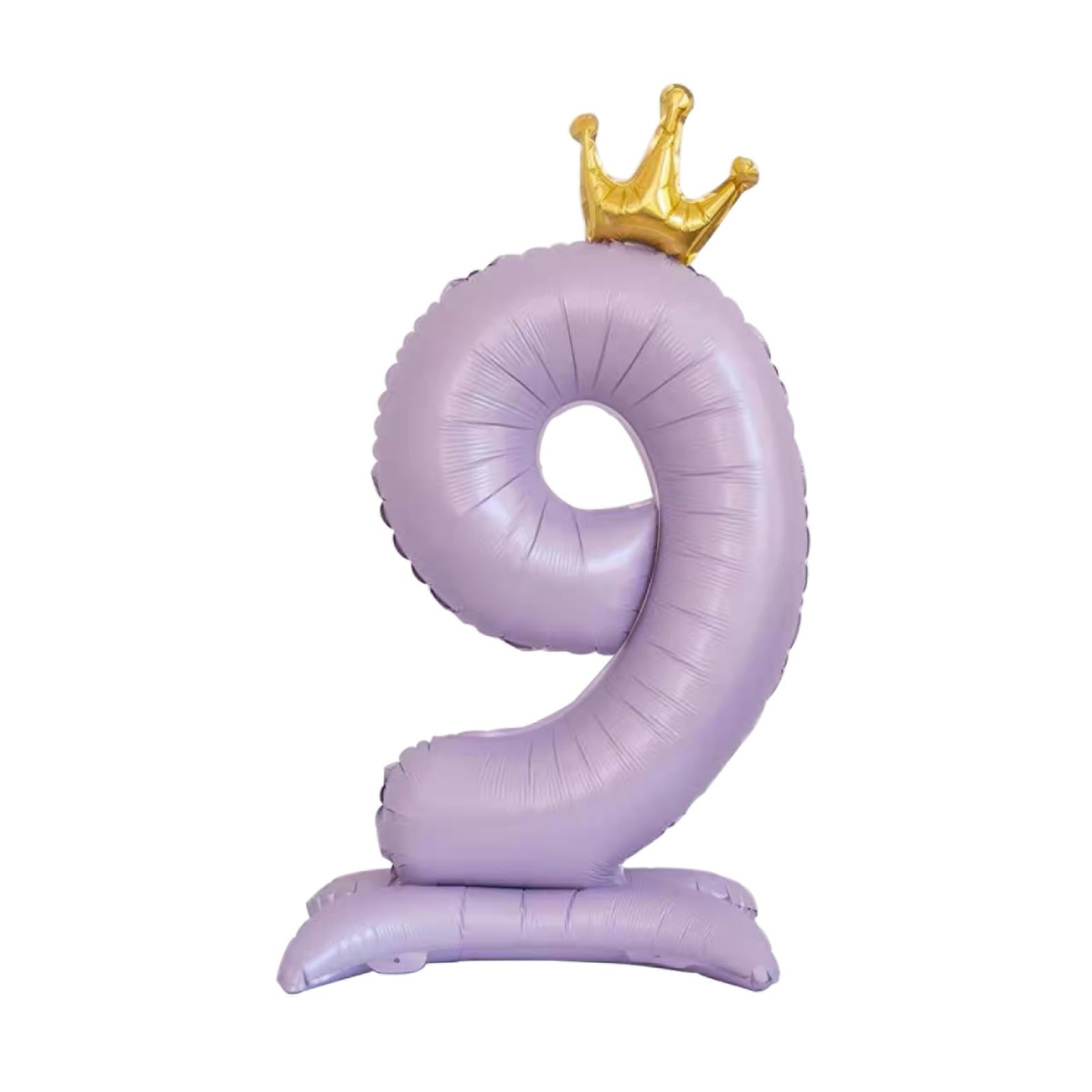 42 Inch Standing Purple Number 9 Balloons With Crown, 9th Birthday Decorations for Girls, Birthday Party Supplies, 9th Birthday Balloons. (Purple 9)