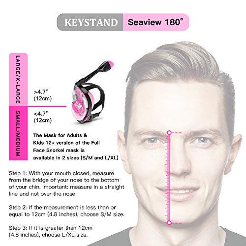 image for Keystand Full Face Snorkel Mask,Breathing Mechanism Snorkeling Masks f