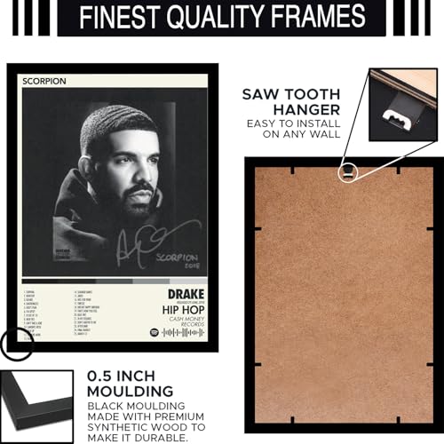 Image of BLINKART Drake - Scorpion Wall Photo Frames | Wall Art for Bedroom, Living Room, Studio or Office | Album Cover Print with Spotify Song Link QR Code | Gift for Fans - 8x12 In