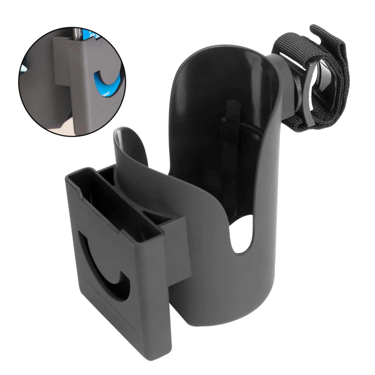 Yardwe 2 Pièces Porte Gobelet Poussette Noir Support Bouteille et Support Téléphone pour Poussettes Portable et Facile à Installer