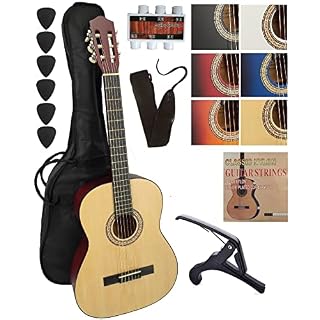 Pack Guitare Classique 3/4 (Enfant 9 à 12 Ans) Avec 6 Accessoires ~ Neuve & Garantie (3/4, Naturel) - Les Beatles, Paul McCartney, John Lennon, RIngo Starr, George Harrison