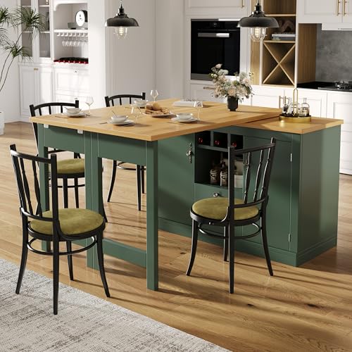 Table de bar rétractable de haute qualité avec fonction pivotante à 360° et espace de rangement, longueur réglable 120-180 cm, salon, salle à manger,...