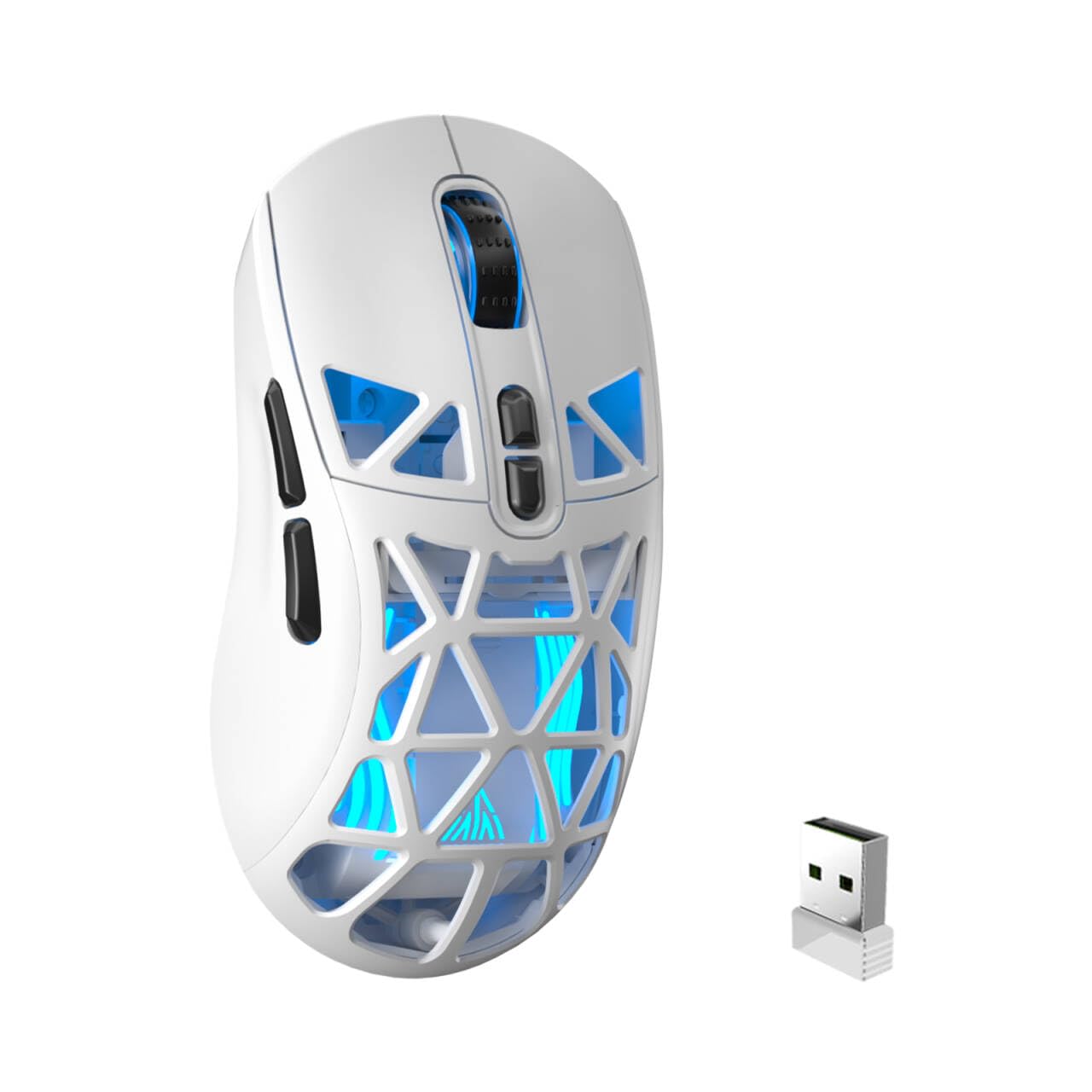 Photo 1 of CORBOBO SOLAKAKA SM802 Wireless Gaming Mouse,24,000 DPI Max,Tri-Mode 2.4GHz/BT/Wired USB Rechargeable White Mouse with RGB,Programmable Macro Buttons,68g Lightweight Computer Mouse for Laptop/PC/Mac