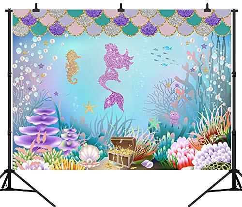 Get Cheap Price CapiSco 9X6FT Mermaid Backdrop Little Mermaid Background for Girll's Birthday Party Beautiful Underwater World Water Grass Starfish Shell Purple Mermaid and Gold Little Hippo Backdrop SCO113C Get Cheap Price CapiSco 9X6FT Mermaid Backdrop Little Mermaid Background for Girll's Birthday Party Beautiful Underwater World Water Grass Starfish Shell Purple Mermaid and Gold Little Hippo Backdrop SCO113C