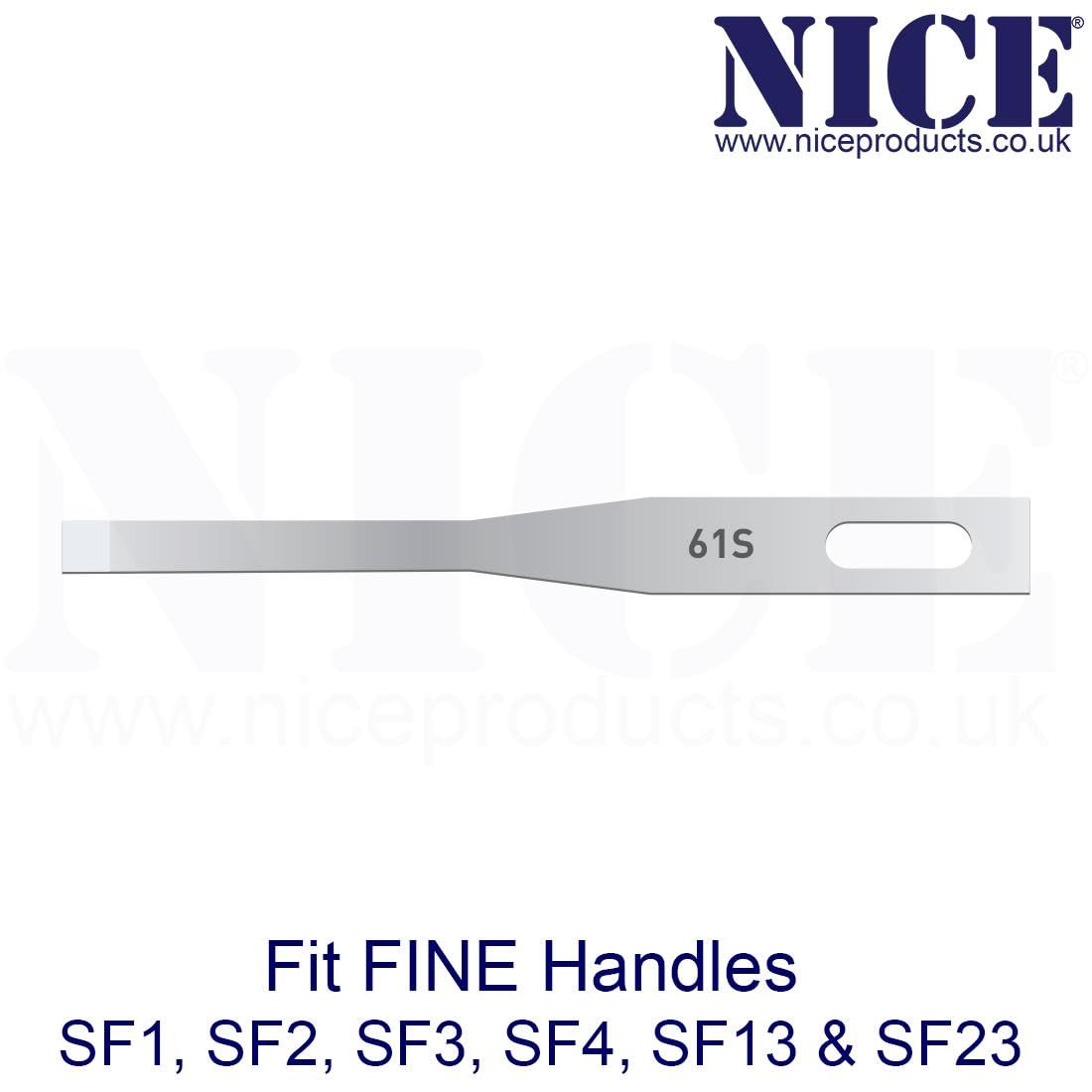 25 x NICE FINE 61S Sterile Stainless Steel Chisel Blades FS61S for Podiatry and Chiropody, 1 count (Pack of 25) - Image 2