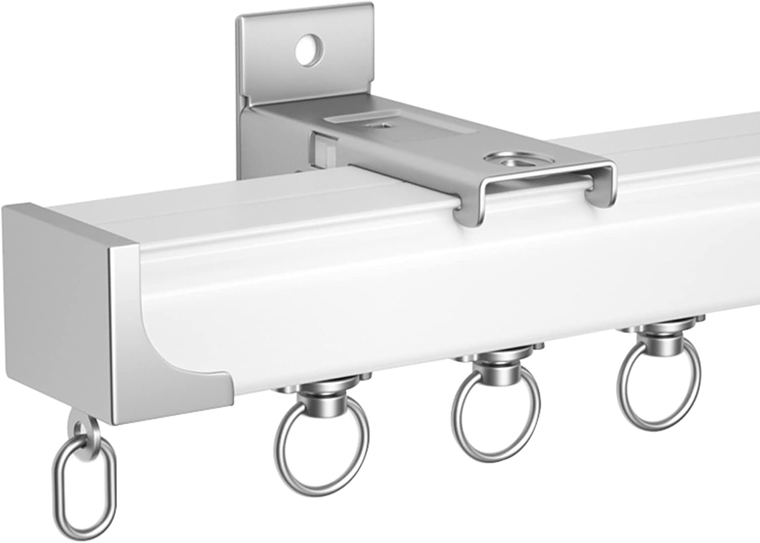 Amazon｜カーテントラックレールシステム 白カーテンレール二段ベッド/病院の窓用, 頑丈なカーテンテンションロッドフック付きルーム