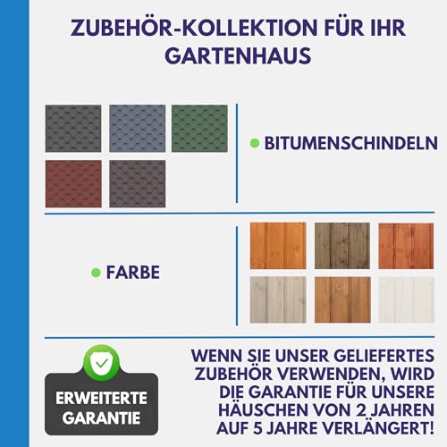Timbela M334 Blockbohlen Gartenhaus aus Holz - Kiefer / Fichte Chalet- 318x220 cm