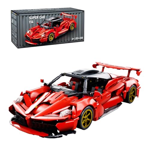 NUOJIAYING Supersportwagen Bausteine Sets, 1:14 Technik Sportwagen Bausteine Rennwagen Auto Modell, Technik Supersportwagen Modellbausatz Konstruktionsspielzeug Kompatibel mit Großen Marken (020)