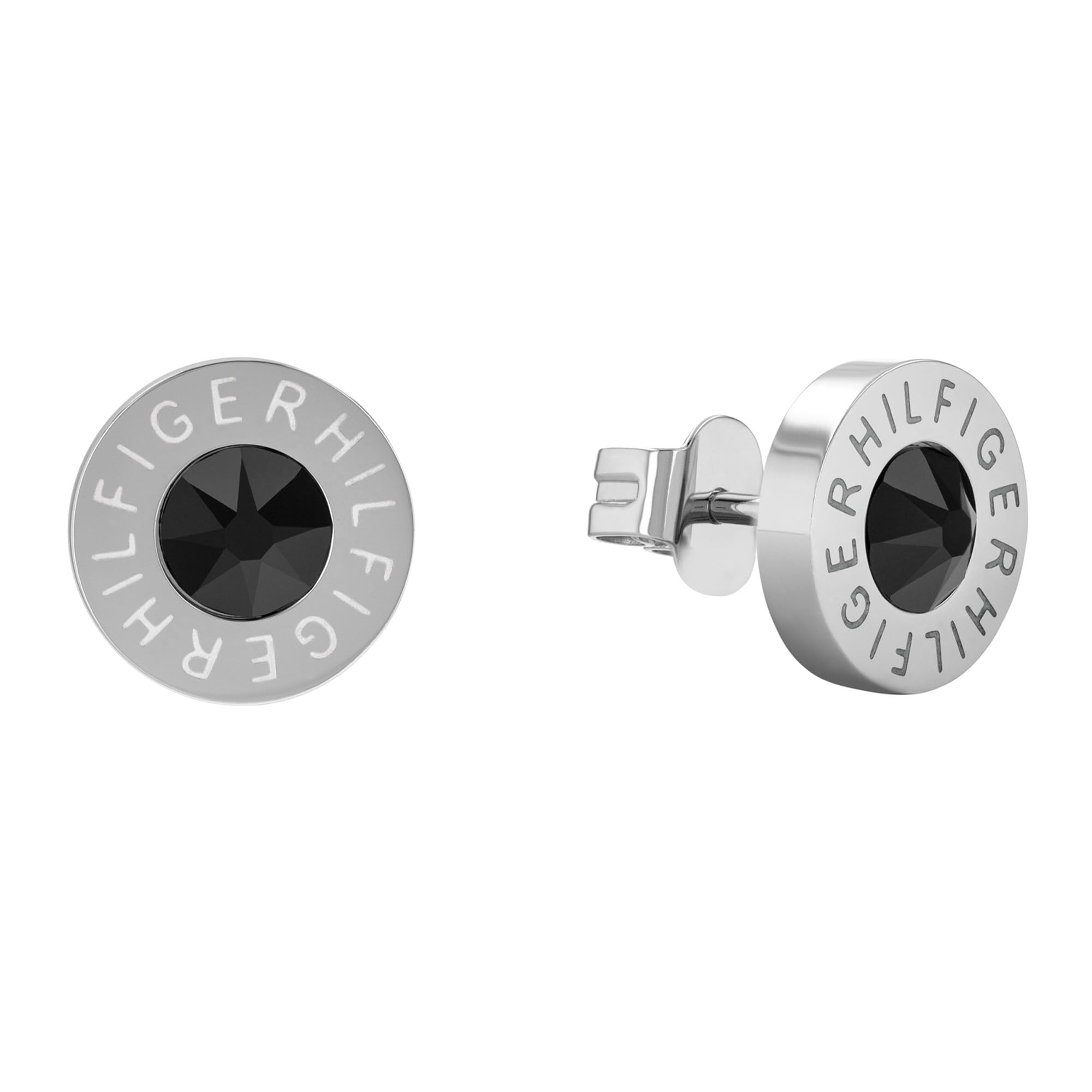 Tommy Hilfiger Mens Black Stone Earrings