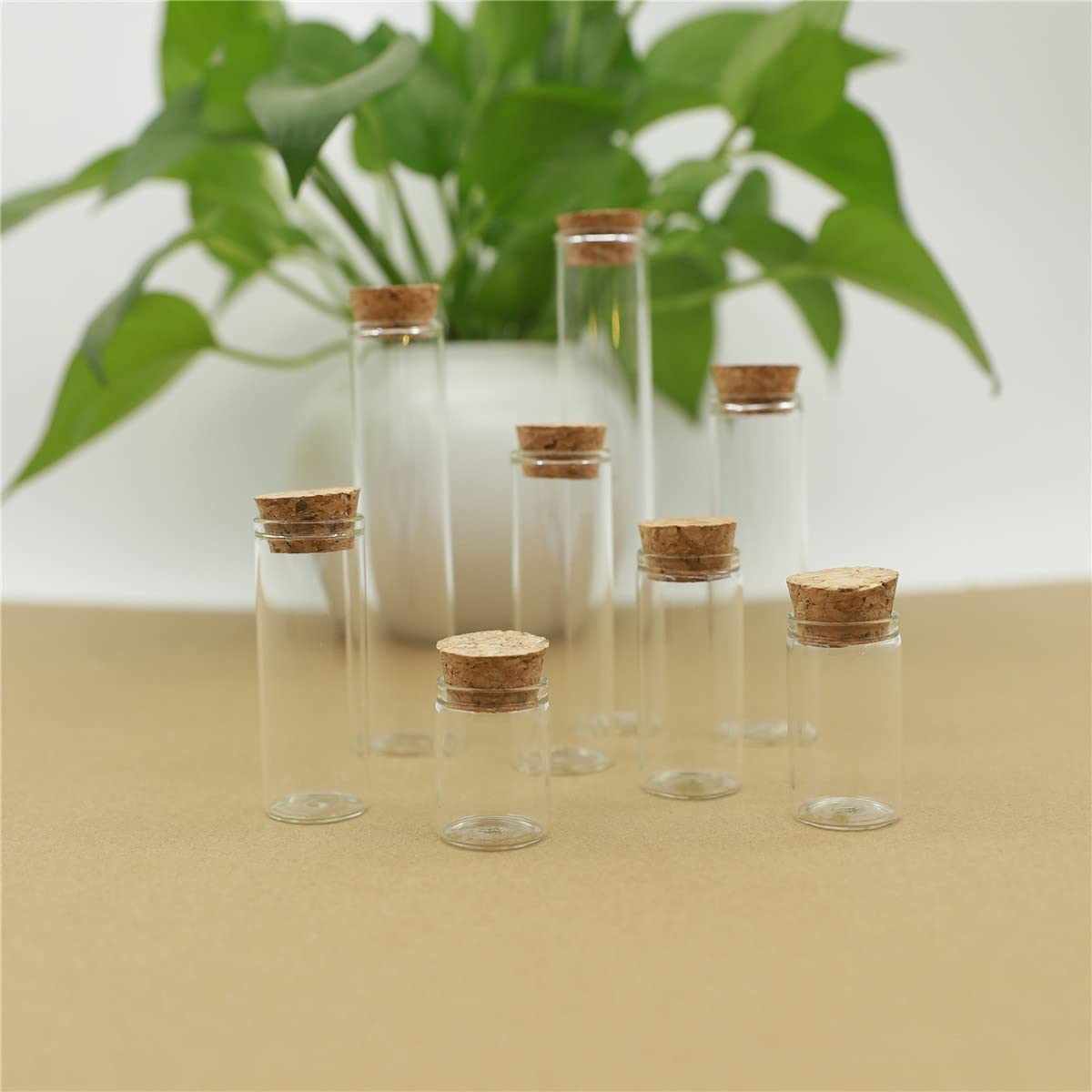Plastikowe probówki 50 szt./partia 22 x 120 m 35 ml szklana butelka korek korek szklane słoiki mini butelka na przyprawy pojemnik małe fiolki DIY małe probówki plastikowe probówki z pokrywkami
