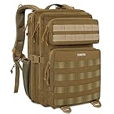 YOREPEK Militär Rucksack Herren Damen, 25L Outdoor Armee Wasserdicht Taktischer Bundeswehr Rucksäcke Molle Assault Survival Tactical Backpack für Camping Trekking Wandern Angel Reise Arbeit, Khaki