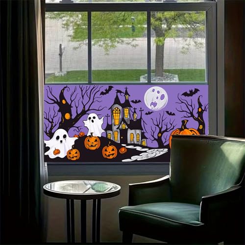 Vinilo Decorativo Halloween Fantasma Arcoíris 39.3x17.7 Pulgadas miniatura 2