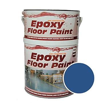 Epoxy Resin Floor Paint by Ask Coatings. for Garage, Industrial and Domestic (5L) (Dark Blue)