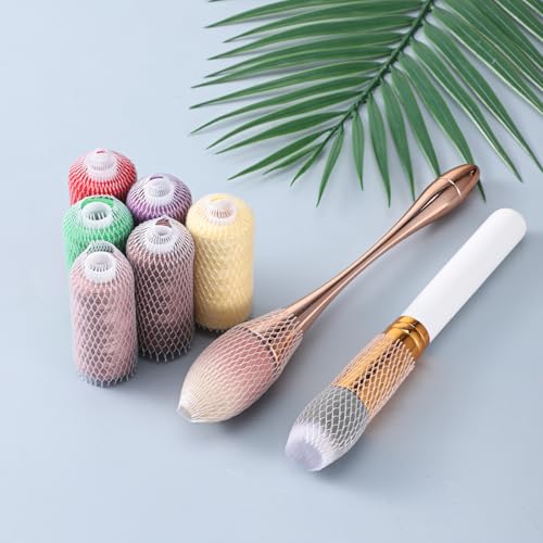 Thread Net Spool Savers, 100 PCS Thread Nets for Spools of Threads Protector Threads Spool Net Cones Nets Cosmetic Makeup Brush Protective Mesh for Sewing Embroidery Machine Quilting, (7x1cm) - Thumbnail 3