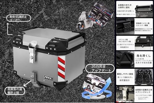 リアボックス バイク用リアボックス 大容量 トップケース バイクケース バイクボックス オートバイボックス パニアケース 35L/45L/55L - 画像 6