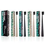 SLOWCORP. Soft Charcoal Bristle Toothbrush, BPA-Free, Deep Cleaning Tapered Bristles with Free-Stand