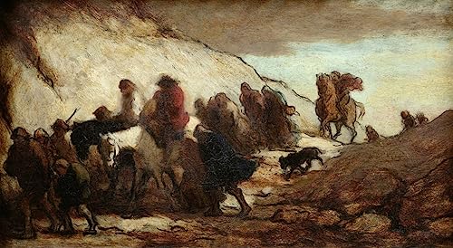 Cuadro en lienzo decorativo de Honoré Daumier, lámina de Los Fugitivos de 60x90cm para oficina