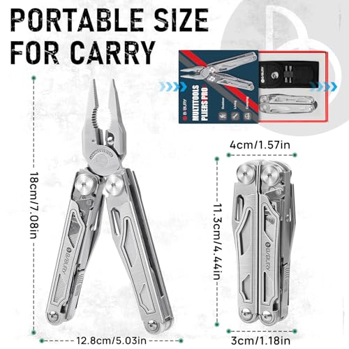 BIBURY Multitool Pliers Pro BI2045, Foldable Multitools with Replaceable Wire Cutters and Saw, Stainless Steel Multi Tool w/Upgraded Scissors and Screwdriver Set, Ideal for Camping, Hiking, Survival by BIBURY - Image 8