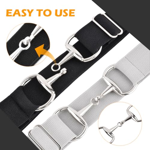 1.5 Inch Elastic Equestrian Belt with Bit Buckle and Leather Key Strap for Horse Riding Enthusiasts3
