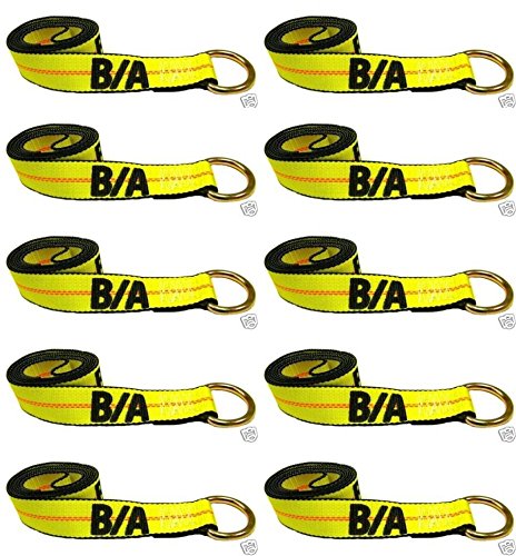 BA Products 38-1-10-x10 10' Lasso Strap (Set of 10) for Wheel Lift, Wrecker, Rollback, Tow Truck. Fits JerrDan, Century and More.
