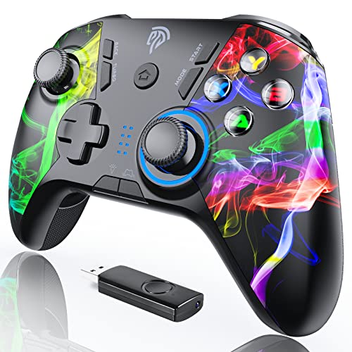 Manette PC PS3 Steam sans Fil Rechargeable, EasySMX 9110 2,4G Manette PC, Manette PS3 avec Double Vibration et Turbo, Compatible pour PC, PS3, Steam et Switch, Coloré Cover