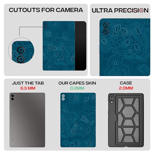 Image of Capes Tablet Skins Compatible with Samsung Galaxy Tab S9 FE Plus | Ultra-Thin Protective Film | Anti-Scratch Vinyl Decal Skin | Not Case /Cover (Aqua, Back Skin)