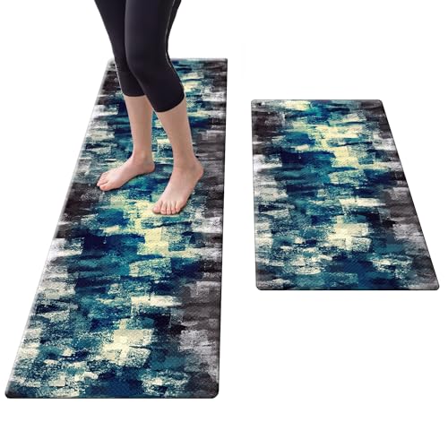 LaiEr Kitchen Rug, Anti Fatigue Kitchen Mats Non Slip Easy to clean, Oil Resistant, Kitchen Carpet Runners for Kitchen, Dining Room, Living Room, Office (45cmx75cmx10mm/45cmx120cmx10mm)