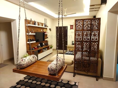 Image of Wooden Room Partition /Screen /Room Divider /Room Separator for Livng Room Bedroom Home Office Restarurant Hallway (1 Panel 30 Inches Wide 6 Feet with Stands)