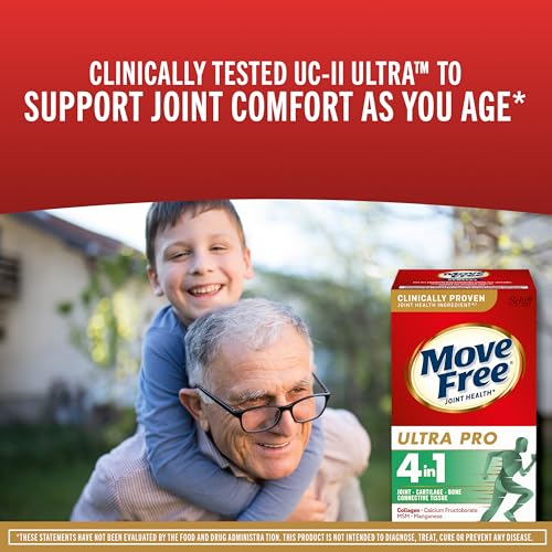 Image of Move Free Ultra Pro with Quadruple Action Joint Support - Type 2 Collagen MSM Calcium Fructoborate & Manganese - Supports Joint Cartiliage Bone Connective Tissue, 120 Tablets (30 servings)