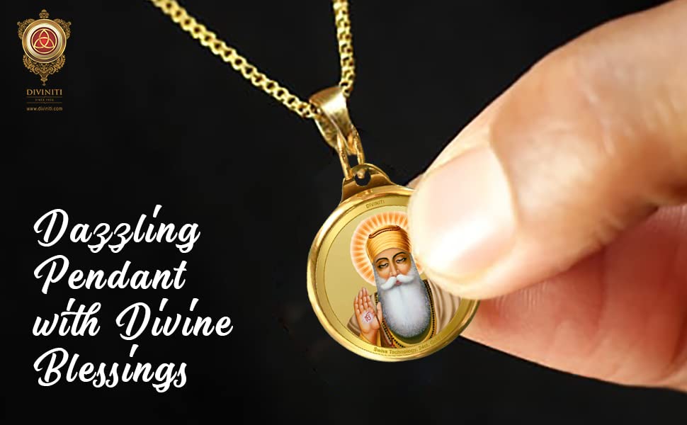 Image of DIVINITI 24K Gold Plated Double Sided Gurunanak & Golden Temple|Flip Coin for Men, Women and children | Good Health & Wealth | Idol for gifting loved ones on any occasion 28MM Pendant (5 PCS)