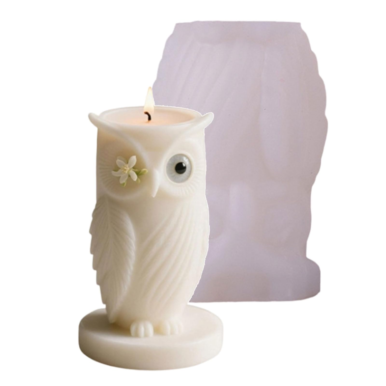 FOLODA Owl Shaped Silicone Mold Food Grade for Scented Soap Crafting Easily Release Design Owl Shaped Making Mold