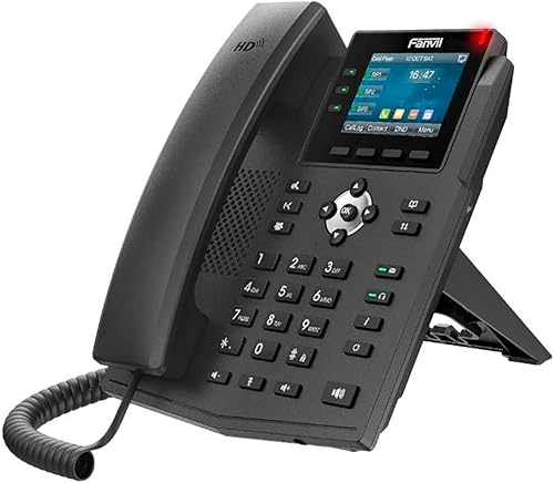 Miniatura 3 de Fanvil X3U Enterprise VoIP Phone, 2.8-Inch Color Display, 6 SIP Lines, Dual-Port Gigabit Ethernet, Power Adapter Not Included