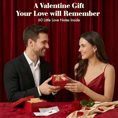 STOFINITY 60 Mini Love Notes With Envelopes - Valentines Day Gifts For Him, Her, Boyfriend, Girlfriend - Valentines Gift For Husband, Wife - Anniversary Birthday Christmas I Love You Gifts For Couples