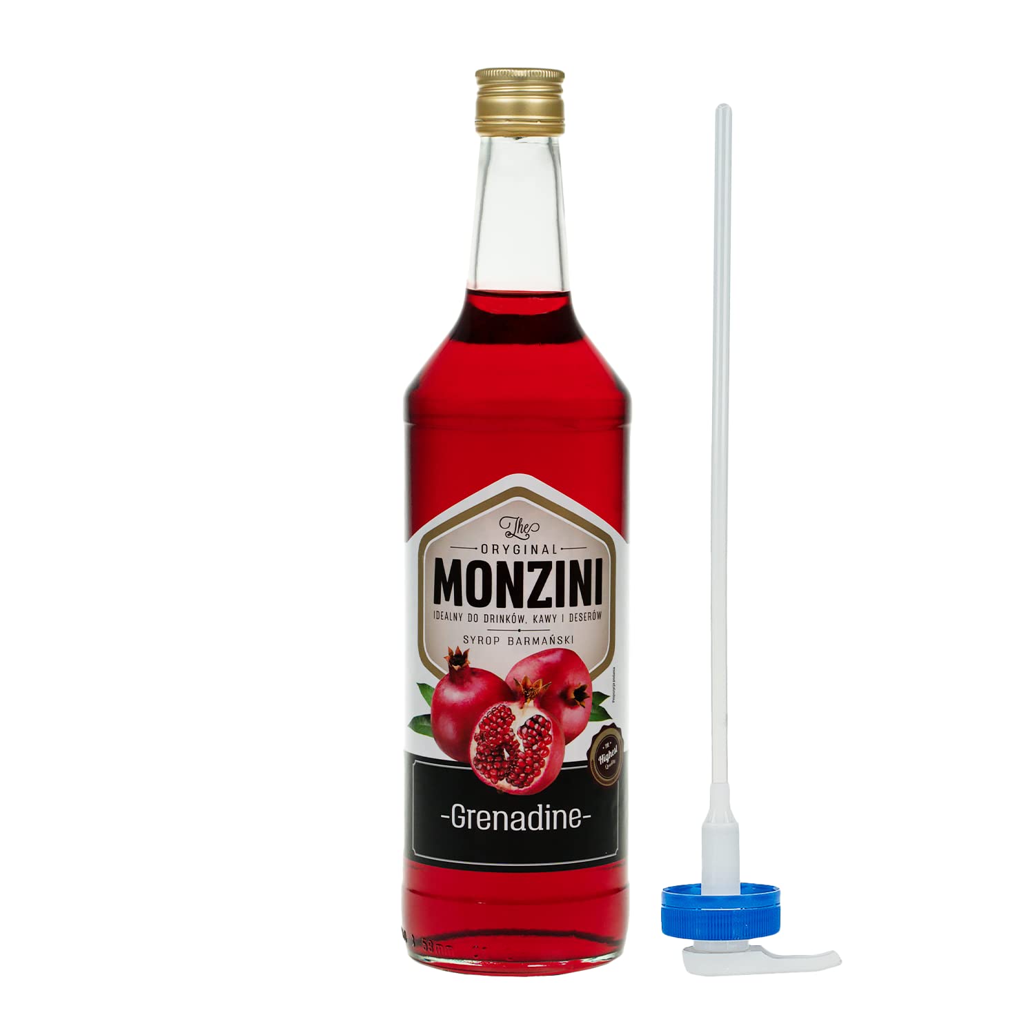 Monzini Syrop barmański z pompką 1L o smaku z owoców granatu
