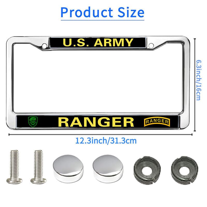 Image of US Army Ranger License Plate Frame - Military Commemorative Car Accessory