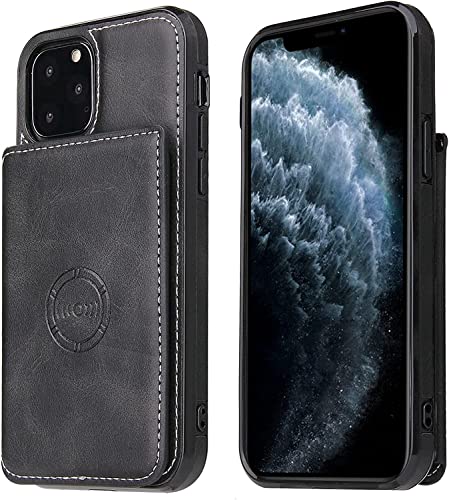 Étui portefeuille iPhone 14 en cuir PU avec fentes pour cartes