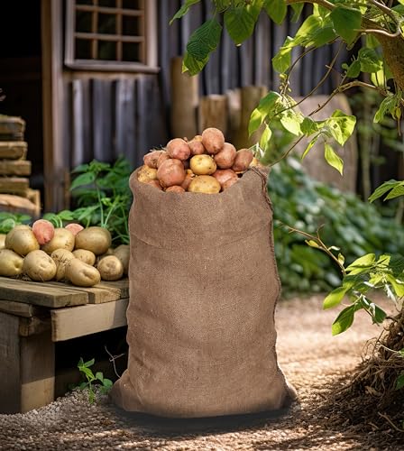 COTTON CRAFT Potato Sack Race Bags - Set of 4 Jute Burlap Bags for Kids and Adults - Playground Fitness - Outdoor Games Birthday Picnic Easter Jumping Hopping Garden Toys Storage Santa Sacks - 24 x 39