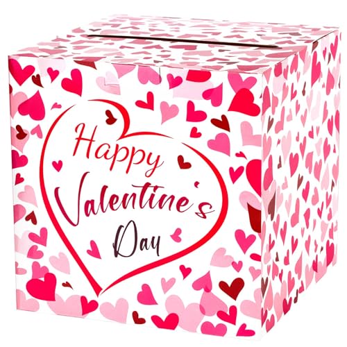 Lemicin Large Card Box Valentine's Day Pink Love...