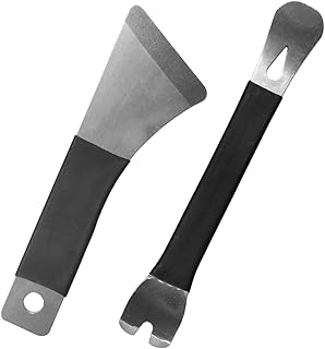 Car Trim Removal Metal Tool, Stainless Steel Pry Bar Removal Tools for Car Interior Door Panel Dashboard Clips Upholstery Fasteners, Radio Audio Panel Navigation Installer Tool (Black, 2PCS)
