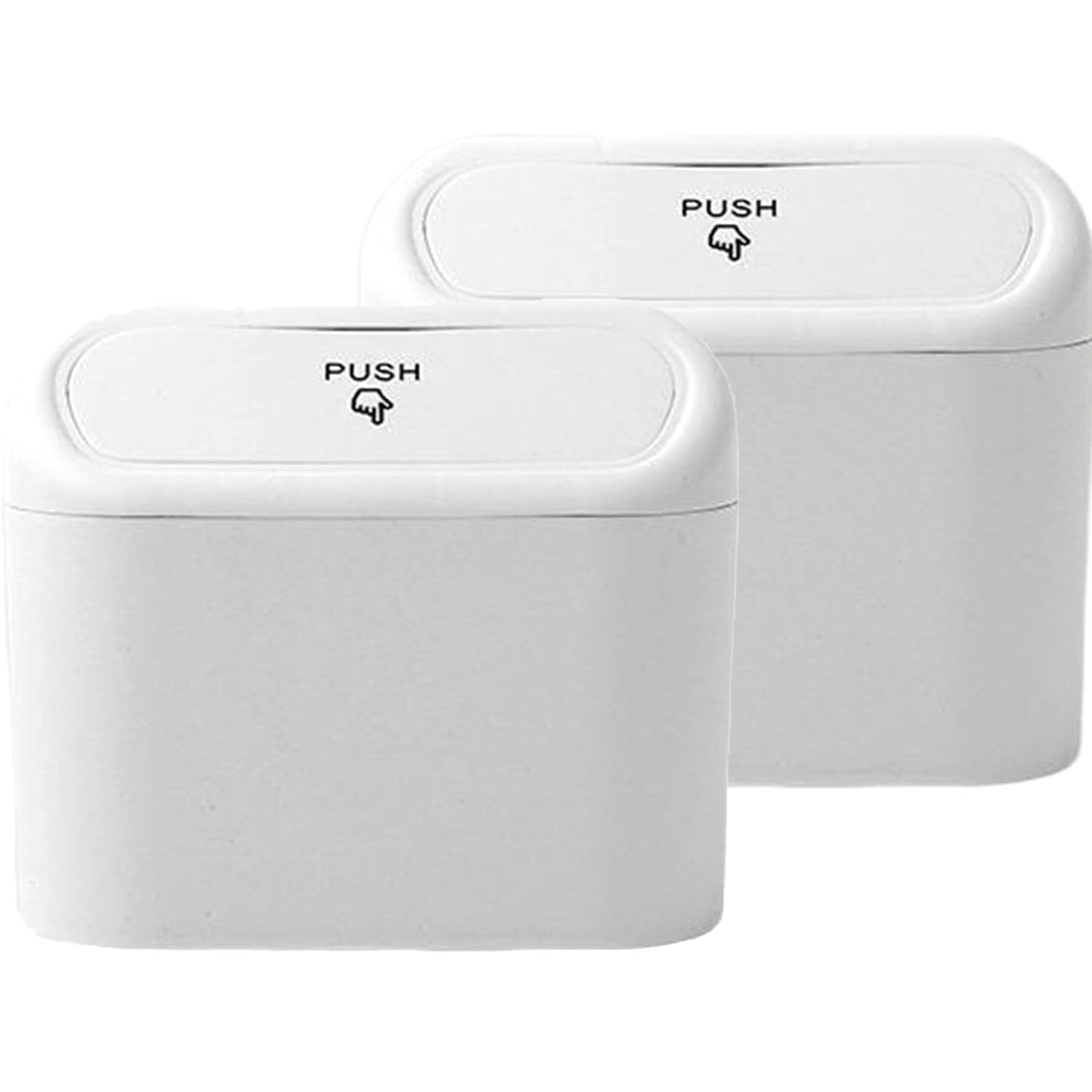 2Pcs Car Trash Can for Hyundai Tucson 2016 2017 2018 2019 2020 2021, Auto Garbage Bin Leakproof Interior Accessories Hanging Vehicle Waste Storage Container,White