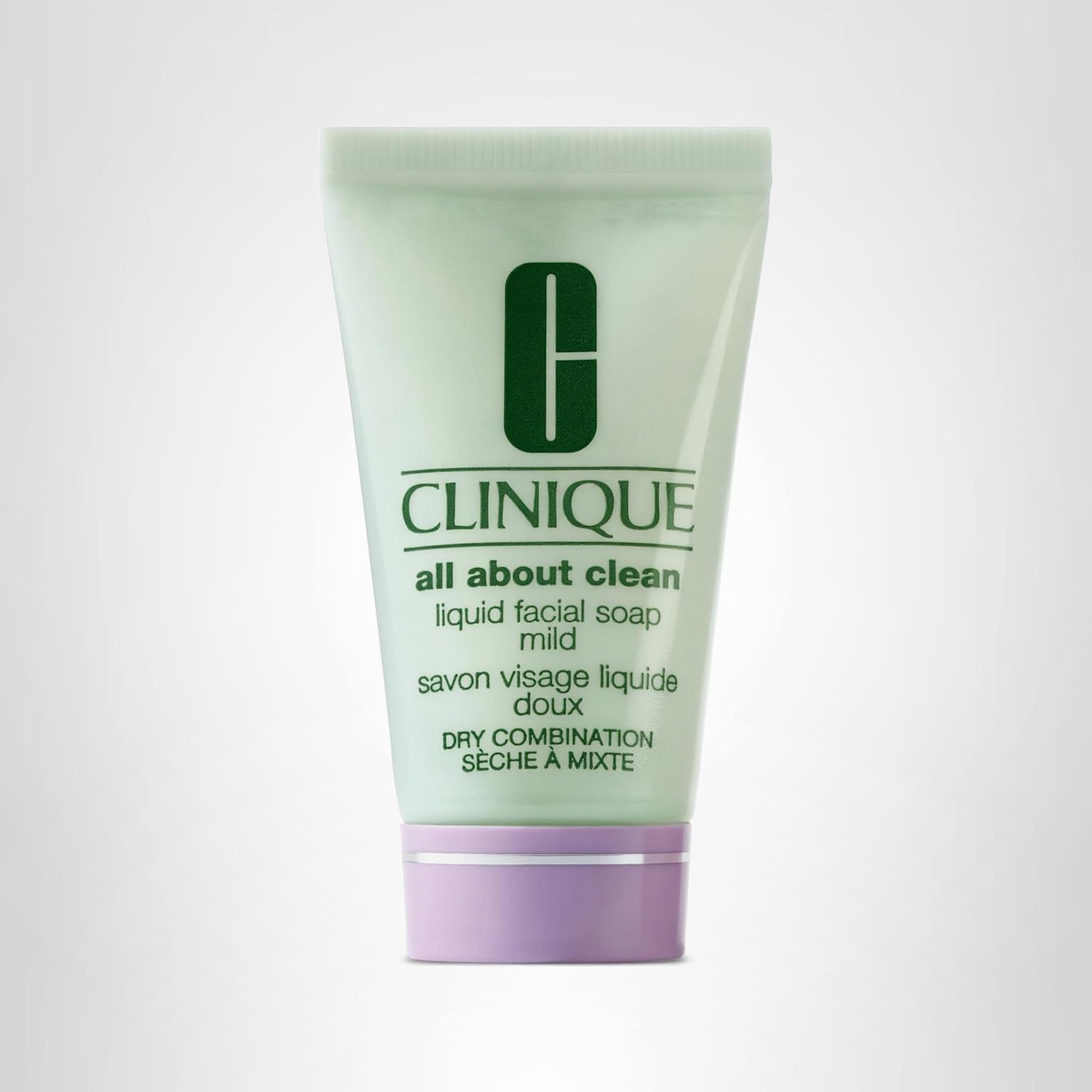 Clinique3-Step All About Clean Liquid Gentle Facial Cleanser Soap | Face Wash For Dry Combination Skin | Type 2, Mini Travel Size, 1 Fl Oz