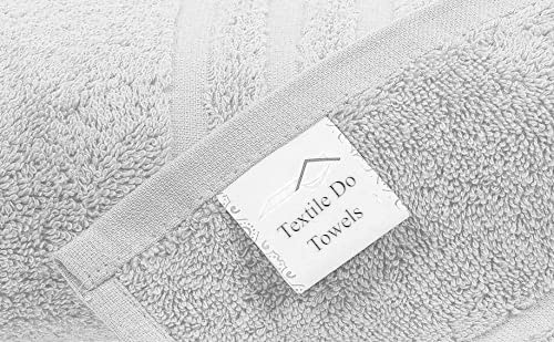 Textile Do Pack of 2 Large Jumbo Bath Sheets (75 x 150 cm-500 GSM) 100% Egyptian Cotton Super Soft Big Bath Sheet Towel Set Body Wrap (Silver - Image 2
