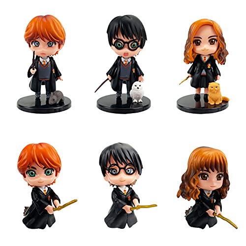 6PCS Magician Mini Figures, Magician Cake Toppers Cake Decoration, Mini Figures Set for Boys Girls Birthday Party Babay Showers Celebration Supplies