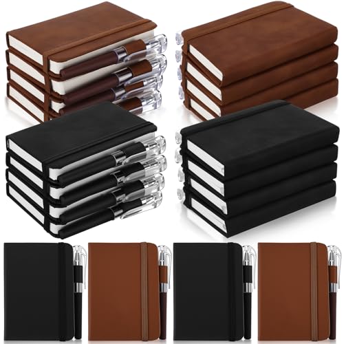 Gaillty 16 Pack Pocket Notebooks with Pens Bulk, 3" x 4.4" Faux L...