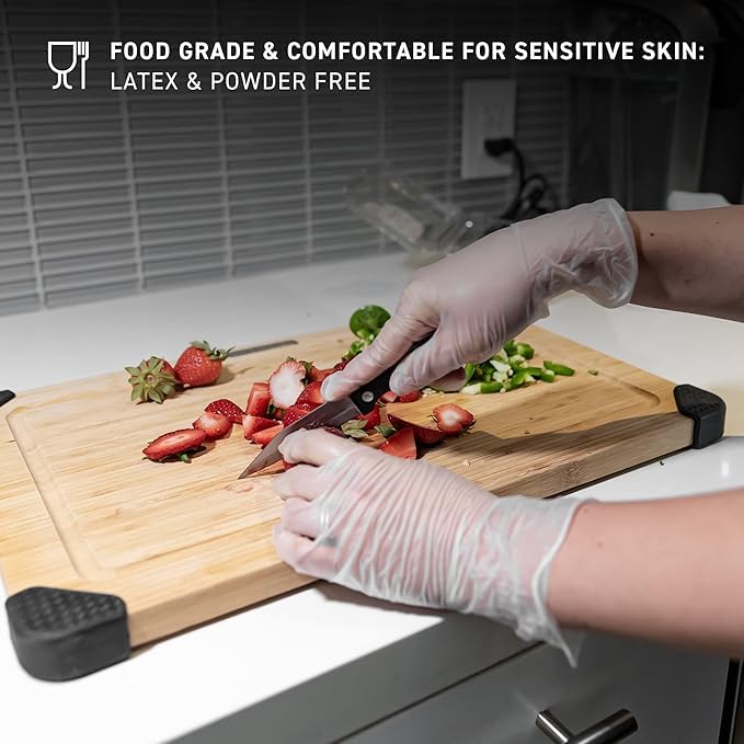 72 HRS Vinyl Gloves - 4 Mil Clear Disposable Gloves, Food Gants Jetables | Food Grade, Non Latex Gloves, Powder-free Vinyl Gants Jetables for Cooking, Food Prep & Household Cleaning view 6