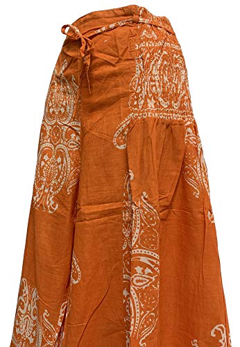 Yoga Trendz Bohemian Indian Cotton Paisley Smocked Waist Flared Palazzo Pants3