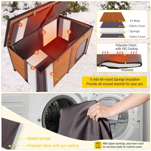 Aivituvin AIR63-0IN-J Dog House Outdoor 59 Inch Extra Large Insulated Dog Kennel thumb #2