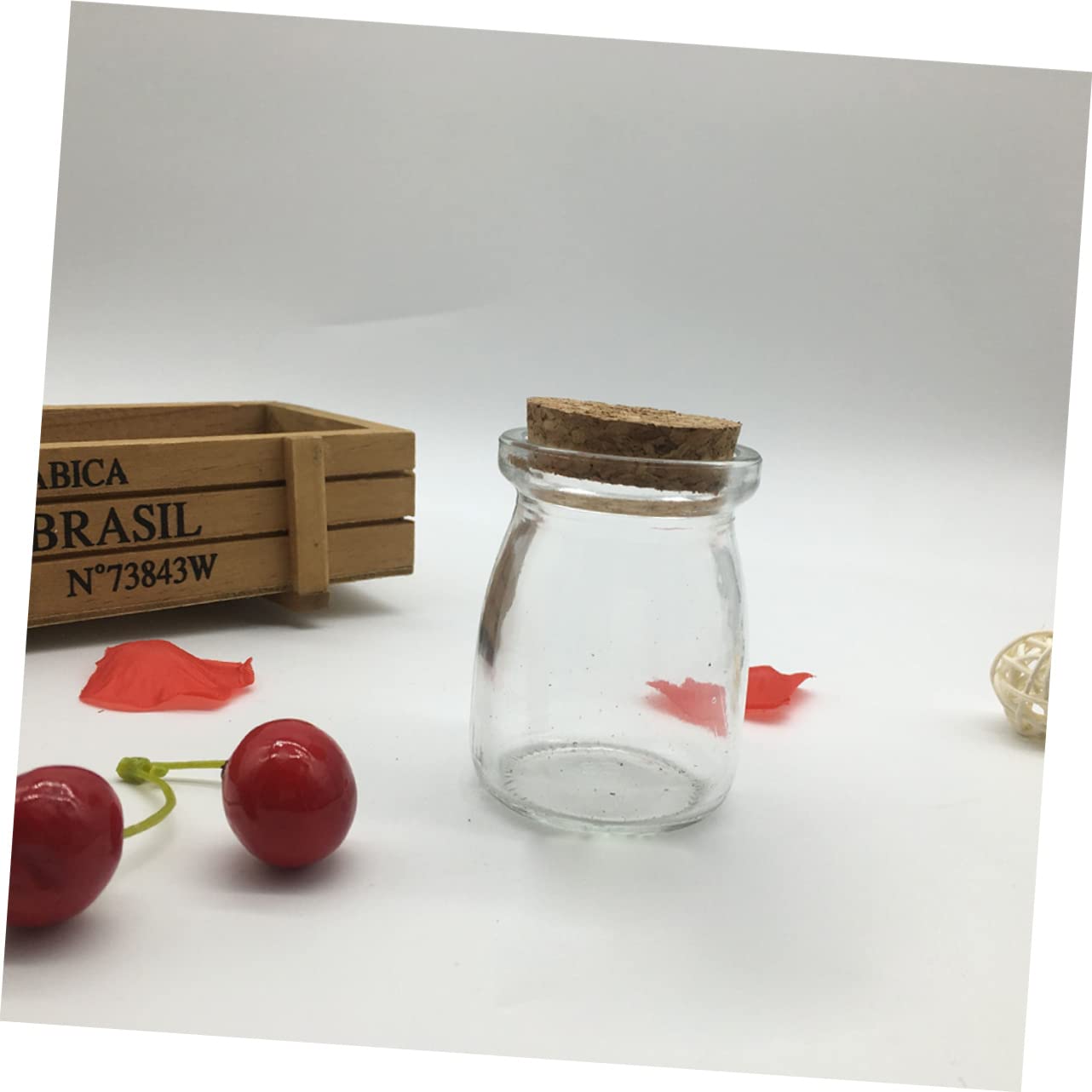 Cabilock Glas Gastgeschenkegläser 12 Stück 100ml mit Korkdeckeln | Etiketten und Schnur Enthalten, für Süßigkeiten und Gewürze, für Party und Kerzenherstellung